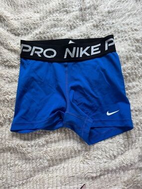 Nike Royal Blue Pro Compression Boxer Briefs with Black Waistband